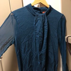 Tory Burch blue gem top shirt size m
